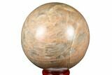 Polished Peach Moonstone Sphere - Madagascar #182372-1